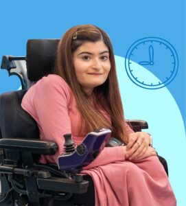 An adult on a wheelchair