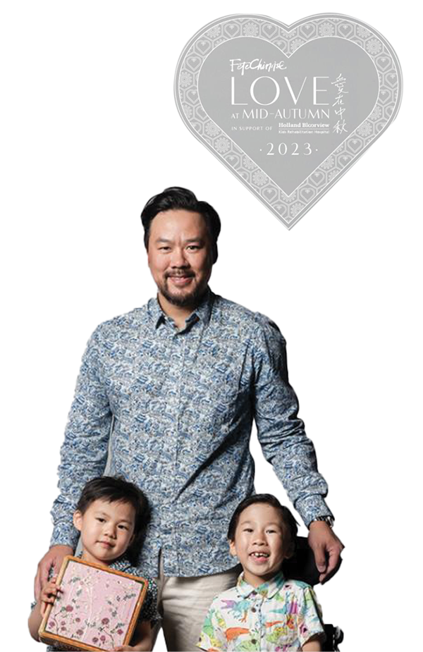 An adult with two children
