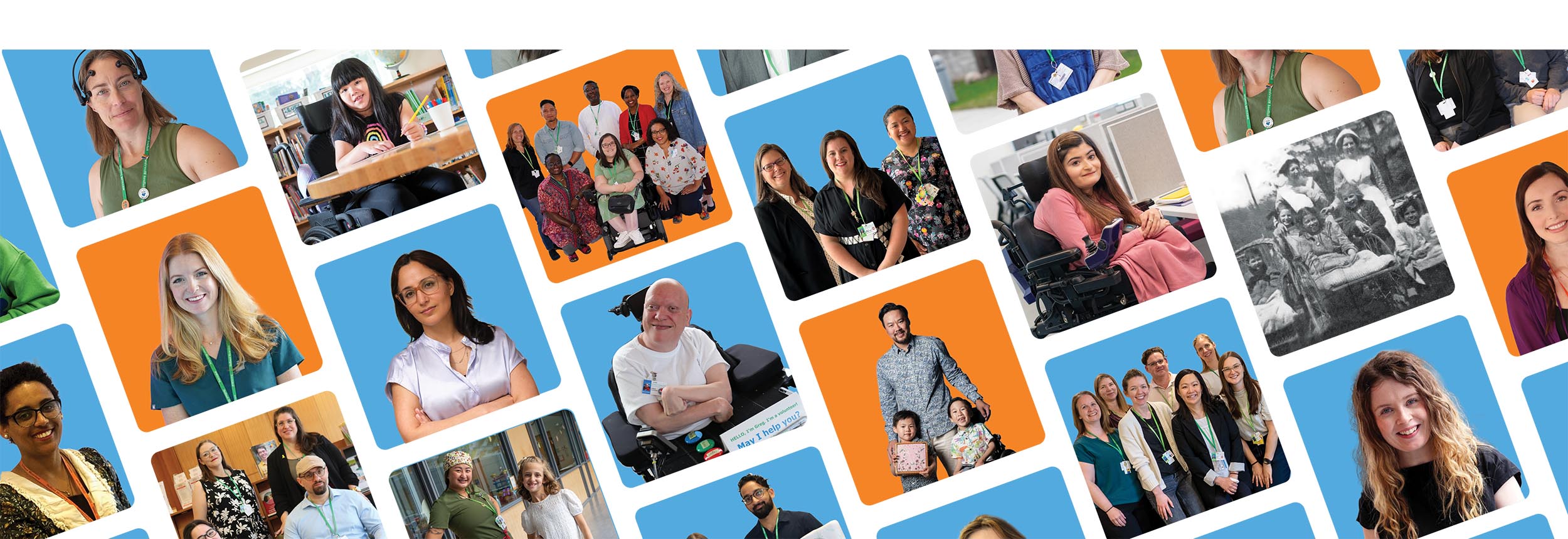 A collage of photos of people
